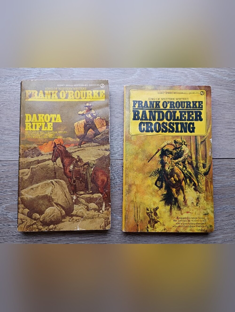 Frank O'Rourke Western Paperback Books Lot of 2 Copyright 1968 Wild West